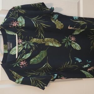 Van Heusen Green Botanical Blouse with Stylish Sleeves